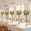 VEVOR 12 PCS Wedding Flower Vase, 21.7 in Tall Trumpet Flower Table Centerpieces, Banquet Vases Easy Installation, Electroplated Versatile Arrangement Stand for Party Events Home Decor Reception, Gold