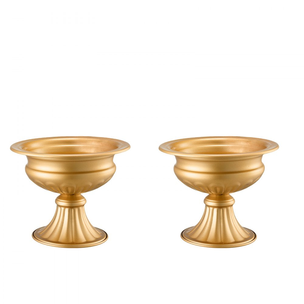 VEVOR 10PCS 16cm/6.3” Tall Wedding Flower Vase, Metal Wedding Centerpiece, Gold Floral Arrangement Stand Display Rack for Tables Wedding Dinner Party, Anniversary Ceremony Birthday Event Decor