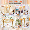 VEVOR 2PCS 56cm/22.05” Tall Wedding Flower Vase, Metal Wedding Trumpet Centerpiece, Gold Floral Stand Display Rack for Tables Wedding Dinner Party, Anniversary Ceremony Birthday Event Decor