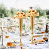 VEVOR 2PCS 56cm/22.05” Tall Wedding Flower Vase, Metal Wedding Trumpet Centerpiece, Gold Floral Stand Display Rack for Tables Wedding Dinner Party, Anniversary Ceremony Birthday Event Decor