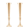 VEVOR 2PCS 56cm/22.05” Tall Wedding Flower Vase, Metal Wedding Trumpet Centerpiece, Gold Floral Stand Display Rack for Tables Wedding Dinner Party, Anniversary Ceremony Birthday Event Decor