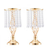 VEVOR 20PCS 43cm/16.9” Tall Crystal Wedding Flower Stand, Metal Wedding Centerpiece Vase, Gold Flower Holders Floral Display Rack for Tables Wedding Dinner Party, Ceremony Birthday Event Decor