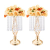 VEVOR 20PCS 43cm/16.9” Tall Crystal Wedding Flower Stand, Metal Wedding Centerpiece Vase, Gold Flower Holders Floral Display Rack for Tables Wedding Dinner Party, Ceremony Birthday Event Decor