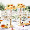 VEVOR 12PCS 49cm/19.3” Tall Crystal Wedding Flower Stand, Metal Wedding Centerpiece Vase, Gold Flower Holders Floral Display Rack for Tables Wedding Dinner Party, Ceremony Birthday Event Decor