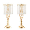 VEVOR 12PCS 49cm/19.3” Tall Crystal Wedding Flower Stand, Metal Wedding Centerpiece Vase, Gold Flower Holders Floral Display Rack for Tables Wedding Dinner Party, Ceremony Birthday Event Decor