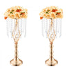 VEVOR 2PCS 55cm/21.65” Tall Crystal Wedding Flower Stand, Metal Wedding Centerpiece Vase, Gold Flower Holders Floral Display Rack for Tables Wedding Dinner Party, Ceremony Birthday Event Decor