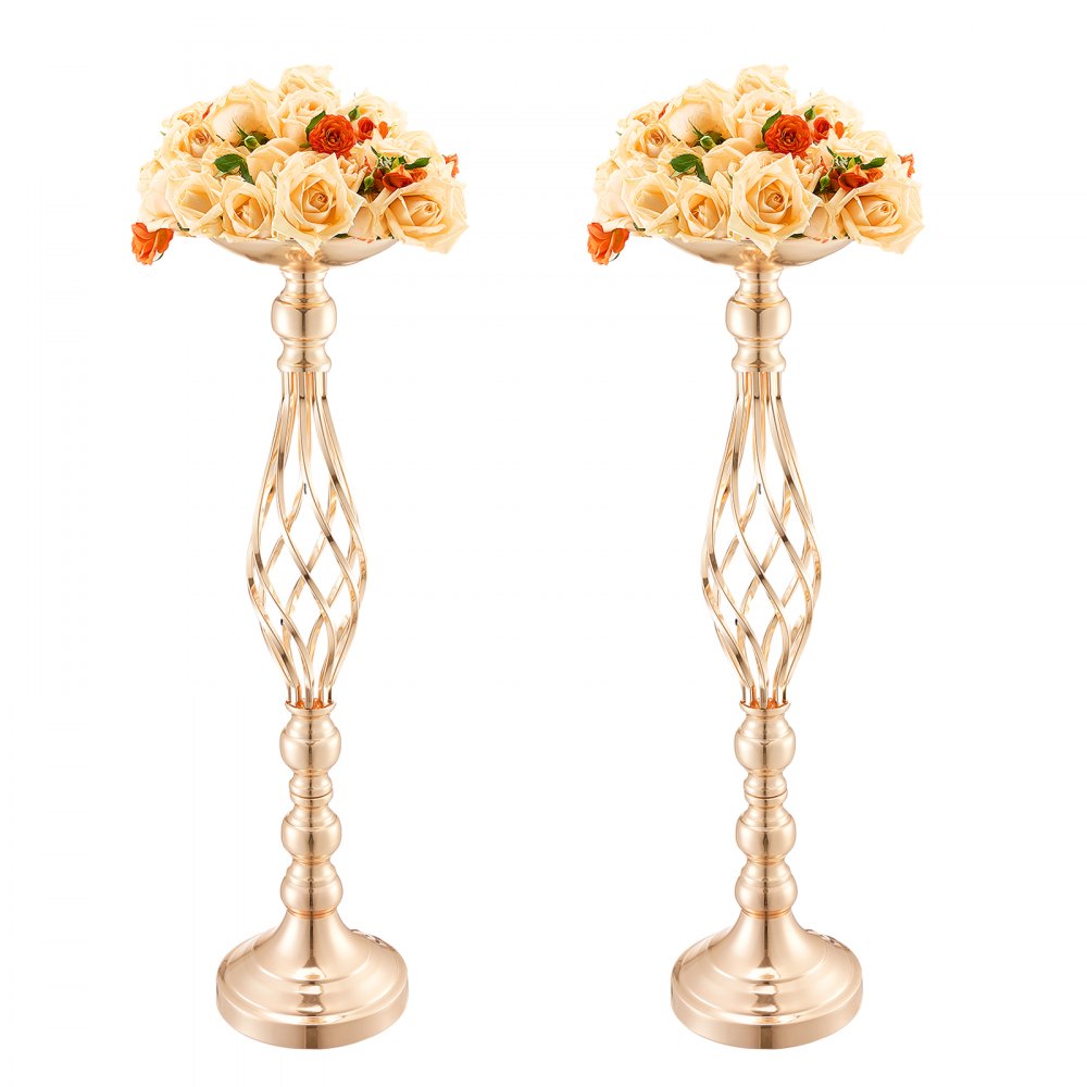 VEVOR 20PCS 58cm/22.83” Tall Wedding Flower Vase, Metal Wedding Centerpiece, Gold Floral Arrangement Stand Display Rack for Tables Wedding Dinner Party, Anniversary Ceremony Birthday Event Decor