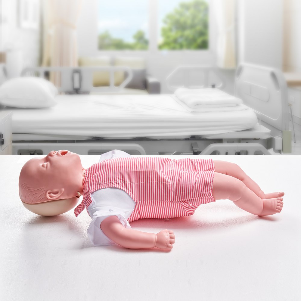 VEVOR Infant CPR Training Manikin, Heimlich Maneuver and Cardiopulmonary Resuscitation (CPR) Practice, Professional Infant Airway Obstruction Training Manikin, Baby Infarction Model for Education