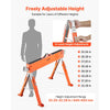 VEVOR Saw Horses, 2 Pack Folding Work Horses, 1800 lbs Load Capacity Sawhorse with Heavy Duty Legs, Adjustable Height Saw Horse with Non-Slip Foot Pads, for Woodworking, Carpenters & Contractors