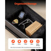 VEVOR Electric Guitar Hard Case, 42.2 Inch, Wooden Hard-Shell Protective Carrying Case with Lock Latch, Sponge Lining, Keys, Accessory Compartment, Water-Resistant, for 39 Inch Les Paul Guitars, Black