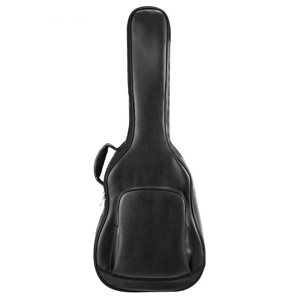 VEVOR Acoustic Guitar Hard Case, 47.1 Inch, Hard-Shell Protective Travel Carrying Case with Accessory Compartment, Foam Padding, Portable Handle, Shoulder Straps, for 41 Inch Acoustic Guitars, Black