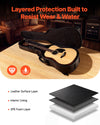 VEVOR Acoustic Guitar Hard Case, 47.1 Inch, Hard-Shell Protective Travel Carrying Case with Accessory Compartment, Foam Padding, Portable Handle, Shoulder Straps, for 41 Inch Acoustic Guitars, Black