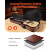 VEVOR Acoustic Guitar Hard Case, 47.1 Inch, Hard-Shell Protective Travel Carrying Case with Accessory Compartment, Foam Padding, Portable Handle, Shoulder Straps, for 41 Inch Acoustic Guitars, Brown