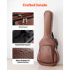 VEVOR Acoustic Guitar Hard Case, 47.1 Inch, Hard-Shell Protective Travel Carrying Case with Accessory Compartment, Foam Padding, Portable Handle, Shoulder Straps, for 41 Inch Acoustic Guitars, Brown
