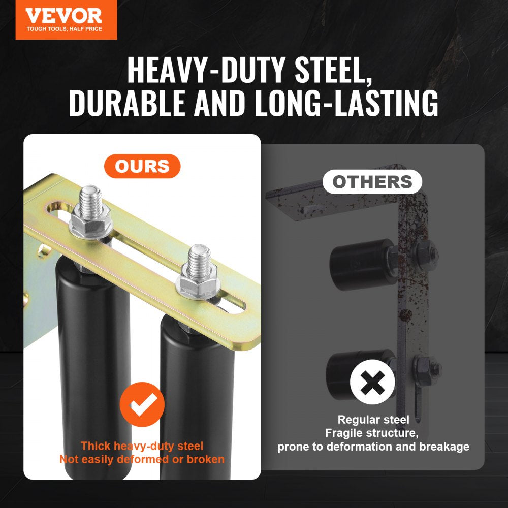 VEVOR Sliding Gate Kit, 6” Rolling Gate Hardware Kit with L-Bracket, Universal Adjustable Sliding Gate Rollers, Heavy Duty Black Sliding Gate Guide Roller for Sliding Gates and Rolling Door