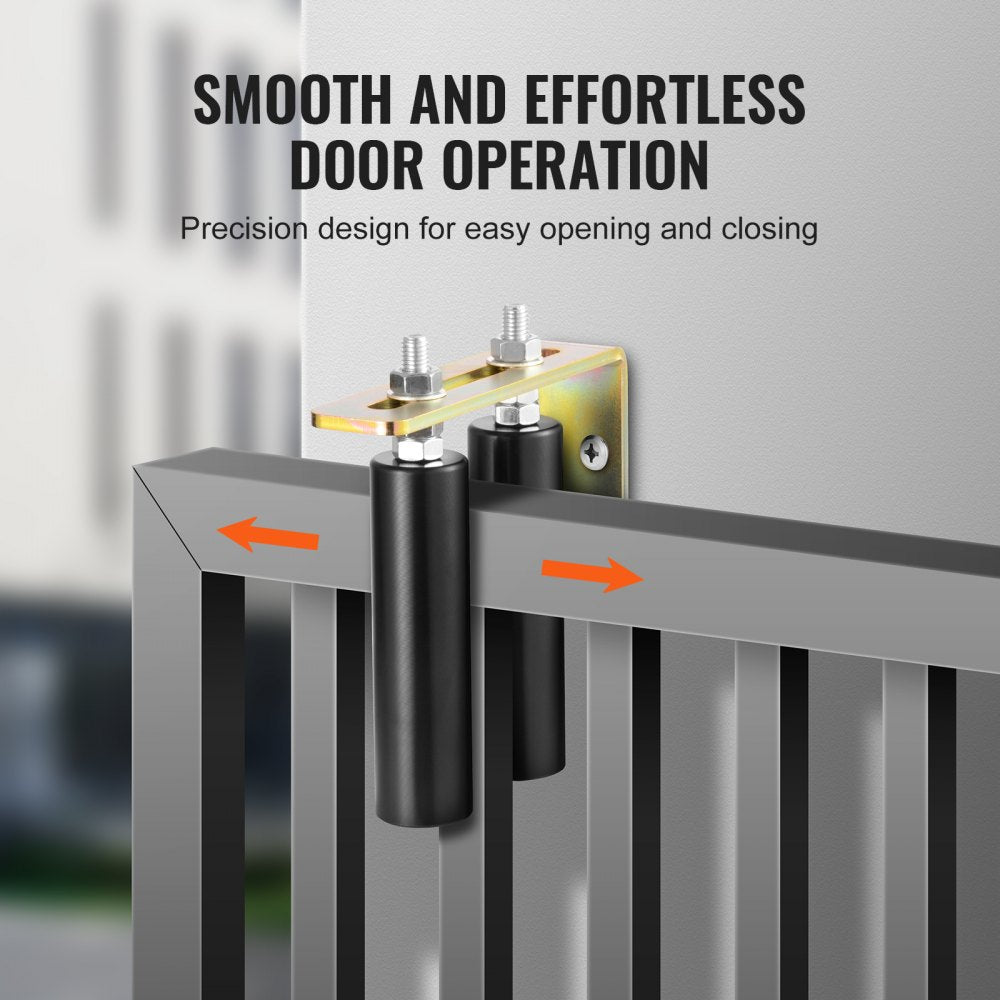 VEVOR Sliding Gate Kit, 6” Rolling Gate Hardware Kit with L-Bracket, Universal Adjustable Sliding Gate Rollers, Heavy Duty Black Sliding Gate Guide Roller for Sliding Gates and Rolling Door