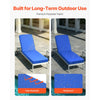 VEVOR Chaise Lounge Cushion, 72 x 21 x 3 in, Outdoor Lounge Chair Cushions, Waterproof & Fade-Resistant, Sun Lounger Replacement Cushions with Ties, Patio Lounger Pads for Pool Deck Lawn, Blue