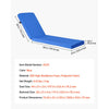 VEVOR Chaise Lounge Cushion, 72 x 21 x 3 in, Outdoor Lounge Chair Cushions, Waterproof & Fade-Resistant, Sun Lounger Replacement Cushions with Ties, Patio Lounger Pads for Pool Deck Lawn, Blue