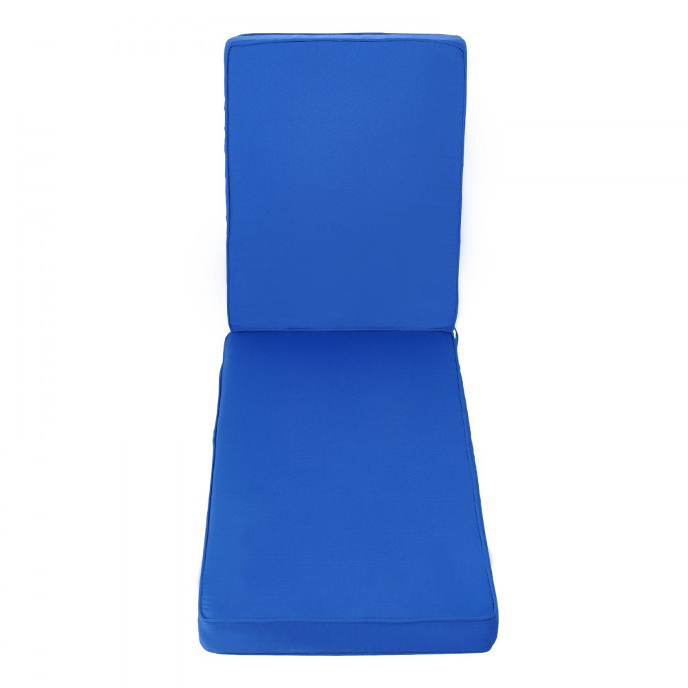 VEVOR Chaise Lounge Cushion, 72 x 21 x 3 in, Outdoor Lounge Chair Cushions, Waterproof & Fade-Resistant, Sun Lounger Replacement Cushions with Ties, Patio Lounger Pads for Pool Deck Lawn, Blue