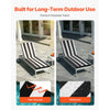 VEVOR Chaise Lounge Cushion, 74 x 22 x 3 in, Set of 2 Outdoor Lounge Chair Cushions, Waterproof & Fade-Resistant Sun Lounger Cushions with Ties, Patio Lounger Pads for Pool Deck, Black & White Stripes
