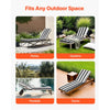 VEVOR Chaise Lounge Cushion, 74 x 22 x 3 in, Set of 2 Outdoor Lounge Chair Cushions, Waterproof & Fade-Resistant Sun Lounger Cushions with Ties, Patio Lounger Pads for Pool Deck, Black & White Stripes