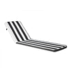 VEVOR Chaise Lounge Cushion, 74 x 22 x 3 in, Set of 2 Outdoor Lounge Chair Cushions, Waterproof & Fade-Resistant Sun Lounger Cushions with Ties, Patio Lounger Pads for Pool Deck, Black & White Stripes