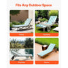 VEVOR Chaise Lounge Cushion, 80 x 26 x 4 in, Set of 2 Outdoor Lounge Chair Cushions, Waterproof & Fade-Resistant Sun Lounger Cushions with Ties, Patio Lounger Pads for Pool Deck, Green & White Stripes
