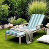 VEVOR Chaise Lounge Cushion, 80 x 26 x 4 in, Set of 2 Outdoor Lounge Chair Cushions, Waterproof & Fade-Resistant Sun Lounger Cushions with Ties, Patio Lounger Pads for Pool Deck, Green & White Stripes