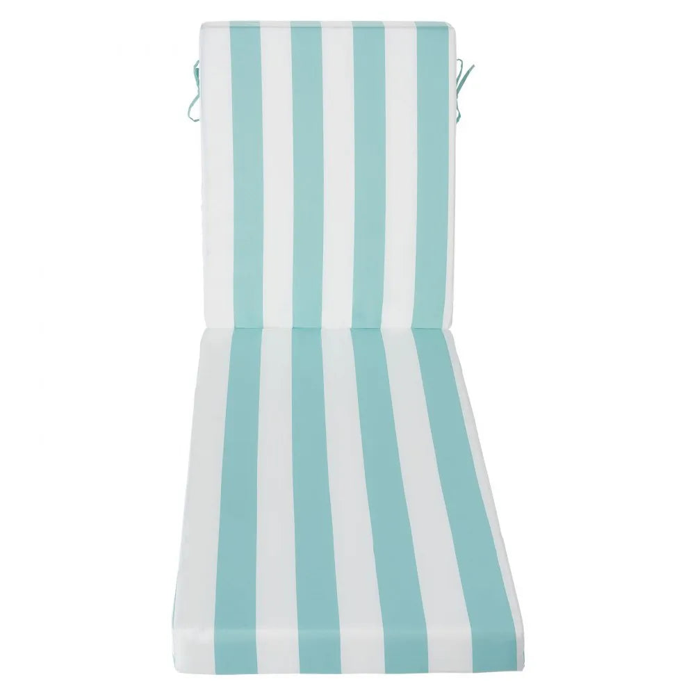 VEVOR Chaise Lounge Cushion, 80 x 26 x 4 in, Set of 2 Outdoor Lounge Chair Cushions, Waterproof & Fade-Resistant Sun Lounger Cushions with Ties, Patio Lounger Pads for Pool Deck, Green & White Stripes