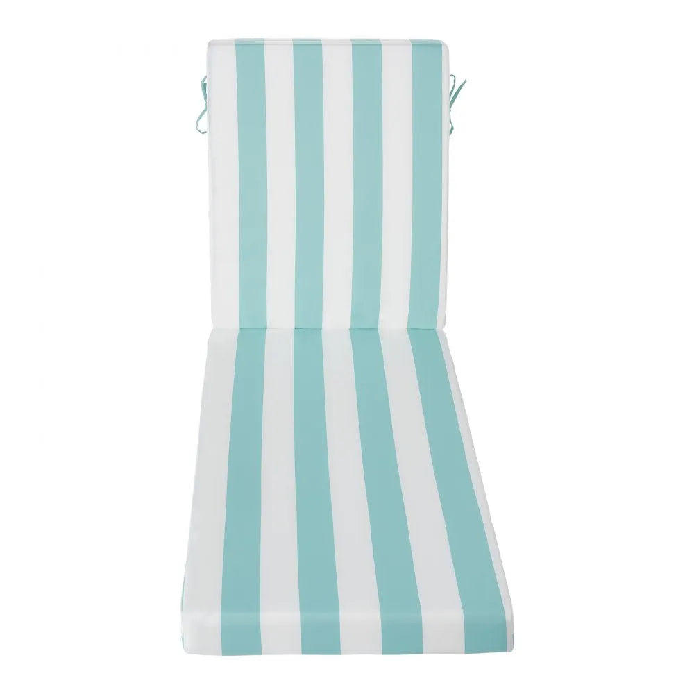 VEVOR Chaise Lounge Cushion, 80 x 26 x 4 in, Set of 2 Outdoor Lounge Chair Cushions, Waterproof & Fade-Resistant Sun Lounger Cushions with Ties, Patio Lounger Pads for Pool Deck, Green & White Stripes