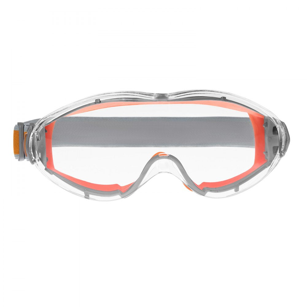 VEVOR Safety Glasses, Anti-Fog and Scratch-Resistant Clear Lens, Over Eyeglasses Safety Goggles with Adjustable Elastic Headband, ANSI Z87.1+ Protective Eye Goggles, for Work, Lab and Construction