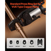 VEVOR 5PCS VUS Pressing Kit, 4PCS Press Rings (1/2", 3/4", 1", 1-1/4") & R8 Actuator - Compatible with ProPress Copper Pipes, Work with 32KN Standard Press Tools for 180° Operation