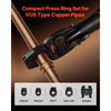 VEVOR 5PCS VUS Pressing Kit, 4PCS Press Rings (1/2", 3/4", 1", 1-1/4") & R8 Actuator - Compatible with ProPress Copper Pipes, Work with 24KN Compact Press Tools for 180° Operation