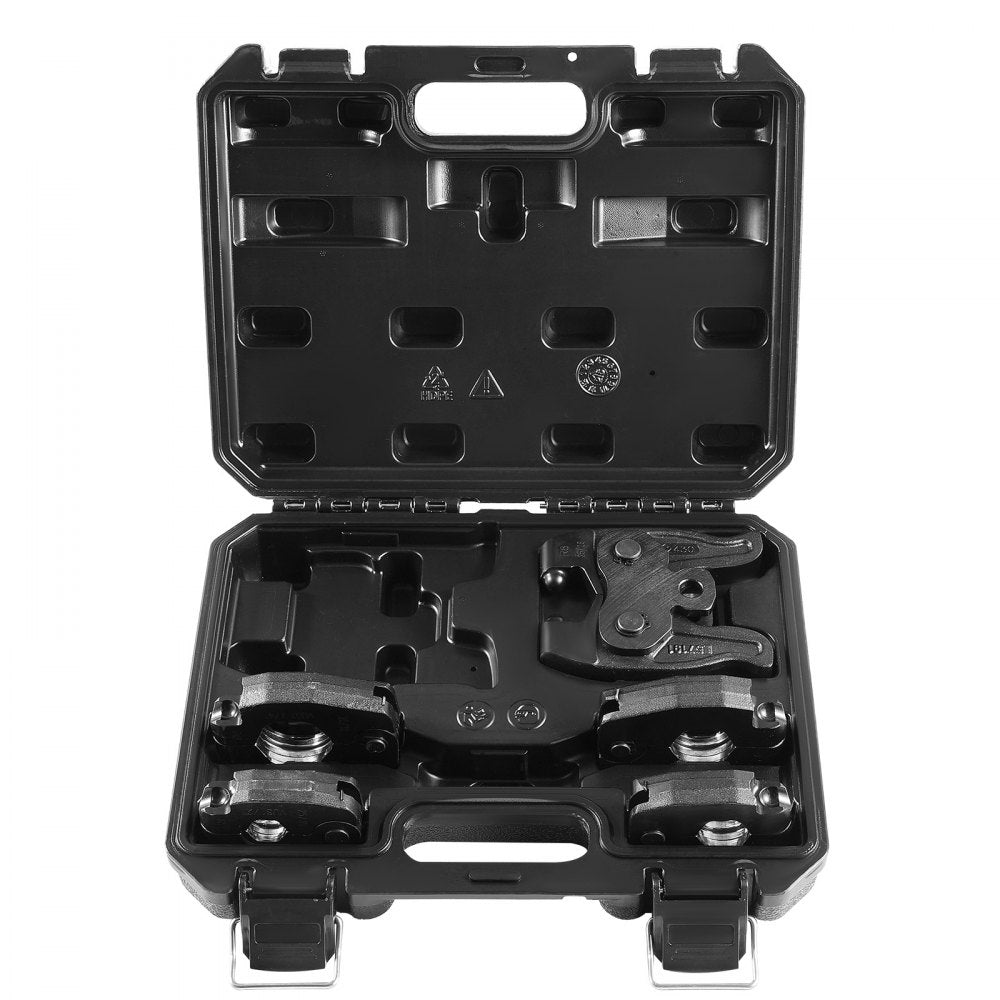 VEVOR 5PCS VUS Pressing Kit, 4PCS Press Rings (1/2", 3/4", 1", 1-1/4") & R8 Actuator - Compatible with ProPress Copper Pipes, Work with 24KN Compact Press Tools for 180° Operation