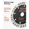 VEVOR Diamond Blades 5 inch, 5-Pack Wall Chaser Saw Blade Cutting Blade, 0.79 in Arbor, High-Hardness Diamond Segments, 65Mn Steel Core, Dry Wet Cutting, Clean Edges for Concrete Brick Stone Cement