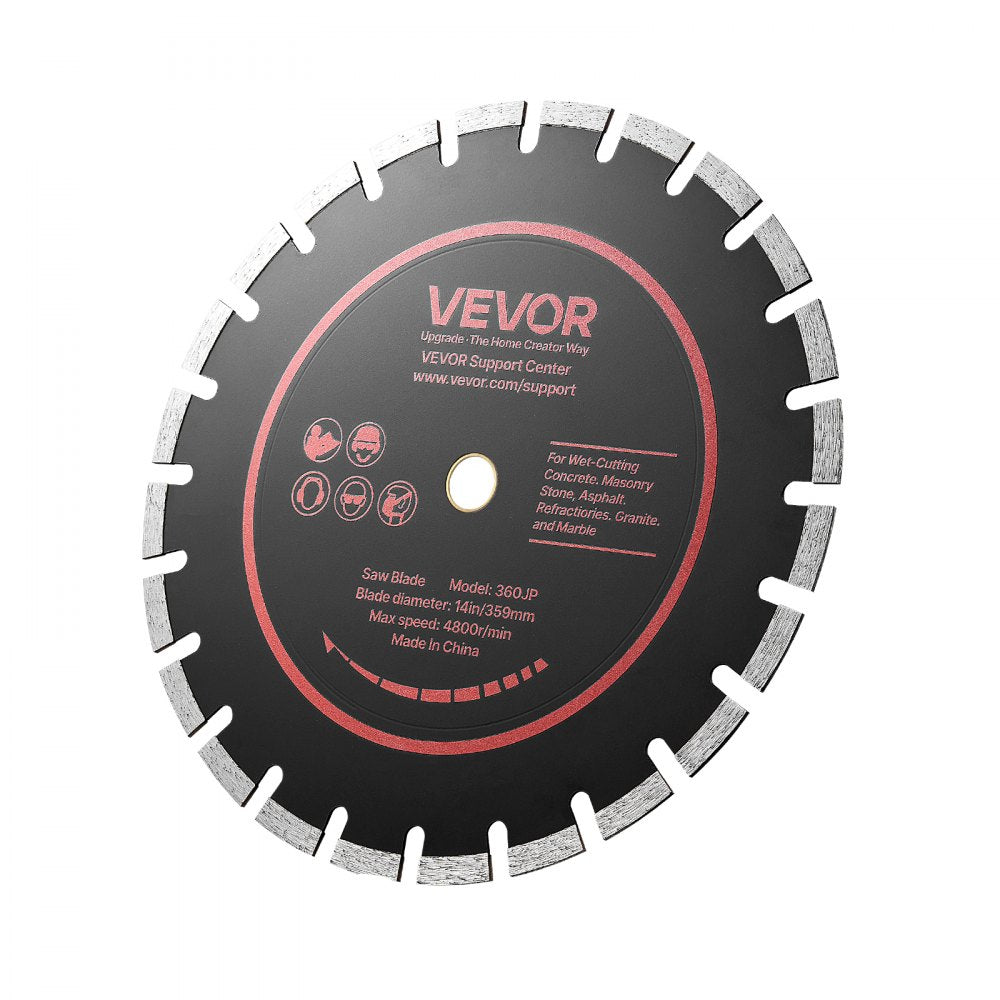 VEVOR Diamond Blades 14 inch, 3-Pack Concrete Saw Blade Set, 1 in Arbor, High-Hardness Diamond Segments, 65Mn Steel Core, Dry Wet Cutting, Clean Edges for Concrete, Masonry, Brick, Stone, Granite