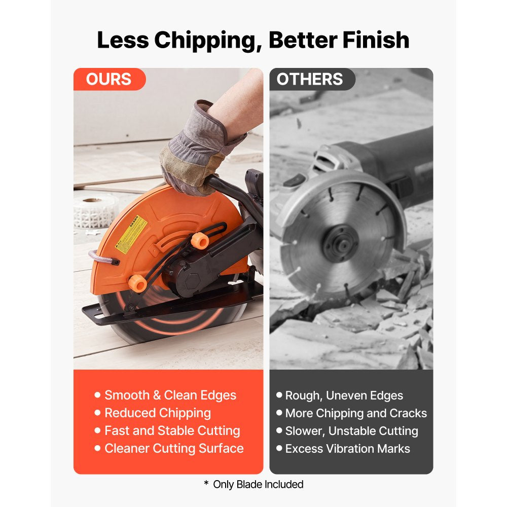 VEVOR Diamond Blades 16 inch, 3-Pack Concrete Saw Blade Set, 1 in Arbor, High-Hardness Diamond Segments, 65Mn Steel Core, Dry Wet Cutting, Clean Edges for Concrete, Masonry, Brick, Stone, Granite
