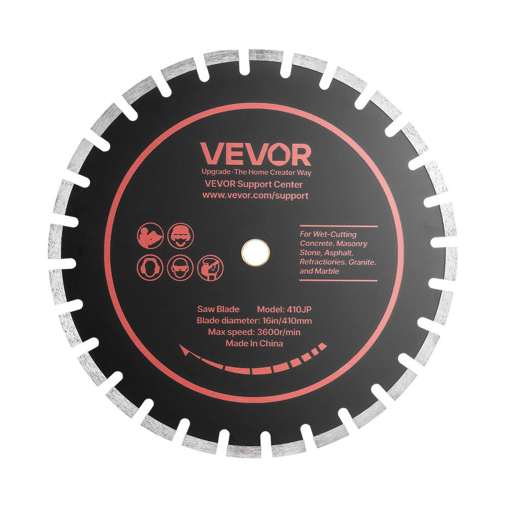 VEVOR Diamond Blades 16 inch, 3-Pack Concrete Saw Blade Set, 1 in Arbor, High-Hardness Diamond Segments, 65Mn Steel Core, Dry Wet Cutting, Clean Edges for Concrete, Masonry, Brick, Stone, Granite