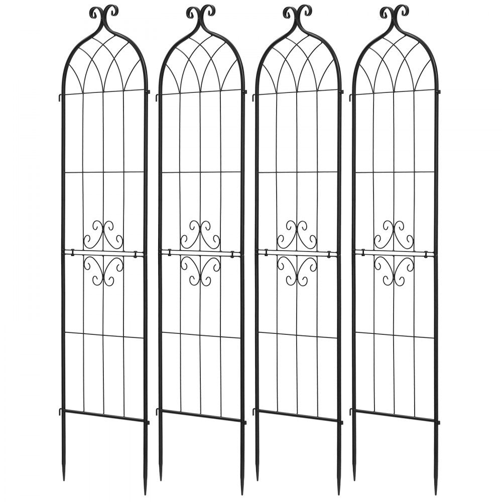 VEVOR Garden Trellis, 60 x 15 inch Rose Trellis, 4 Packs Garden Flower Rose Trellises with Powder-Coated Finish & Convenient Locking Design, Plant Support Trellises for Flowers, Vegetables, Roses