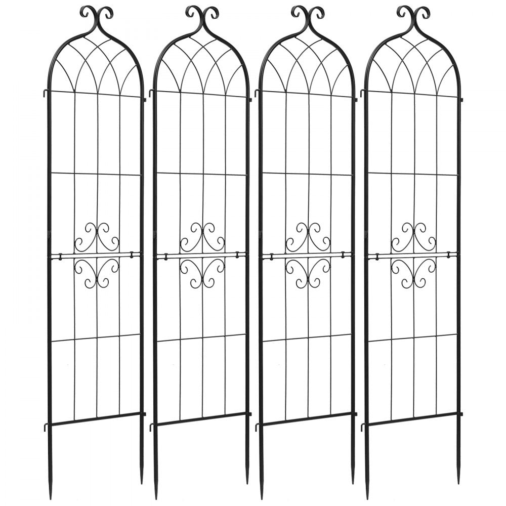 VEVOR Garden Trellis, 60 x 15 inch Rose Trellis, 4 Packs Garden Flower Rose Trellises with Powder-Coated Finish & Convenient Locking Design, Plant Support Trellises for Flowers, Vegetables, Roses