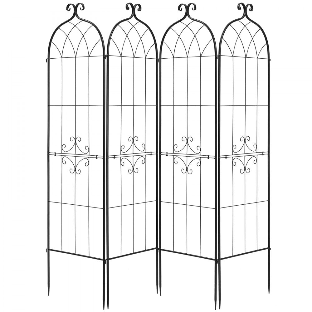 VEVOR Garden Trellis, 71 x 20 inch Rose Trellis, 4 Packs Garden Flower Rose Trellises with Powder-Coated Finish & Convenient Locking Design, Plant Support Trellises for Flowers, Vegetables, Roses