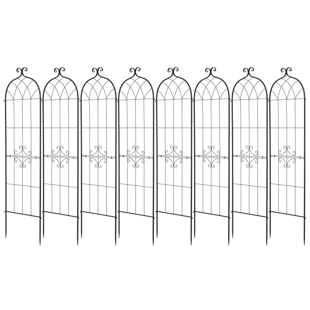 VEVOR Garden Trellis, 71 x 20 inch Rose Trellis, 8 Packs Garden Flower Rose Trellises with Powder-Coated Finish & Convenient Locking Design, Plant Support Trellises for Flowers, Vegetables, Roses