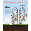 VEVOR Garden Trellis, 71 x 20 inch Rose Trellis, 6 Packs Garden Flower Rose Trellises with Powder-Coated Finish & Convenient Locking Design, Plant Support Trellises for Flowers, Vegetables, Roses