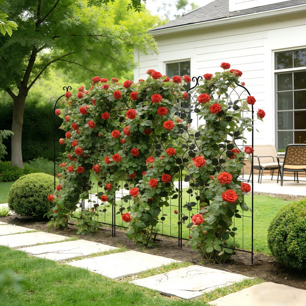 VEVOR Garden Trellis, 71 x 20 inch Rose Trellis, 6 Packs Garden Flower Rose Trellises with Powder-Coated Finish & Convenient Locking Design, Plant Support Trellises for Flowers, Vegetables, Roses