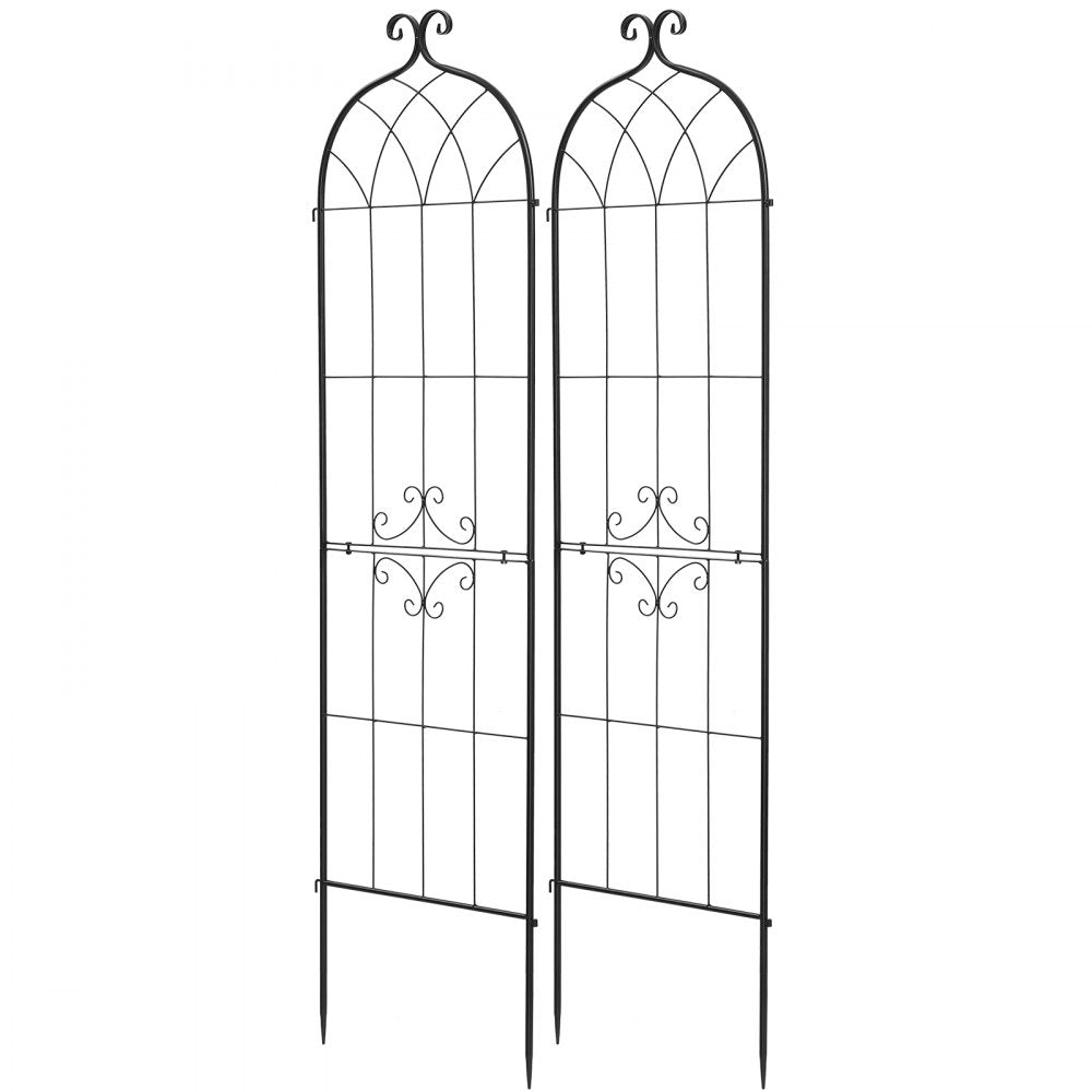 VEVOR Garden Trellis, 71 x 20 inch Rose Trellis, 2 Packs Garden Flower Rose Trellises with Powder-Coated Finish & Convenient Locking Design, Plant Support Trellises for Flowers, Vegetables, Roses