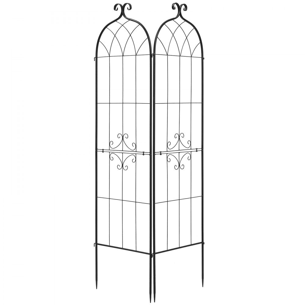 VEVOR Garden Trellis, 71 x 20 inch Rose Trellis, 2 Packs Garden Flower Rose Trellises with Powder-Coated Finish & Convenient Locking Design, Plant Support Trellises for Flowers, Vegetables, Roses