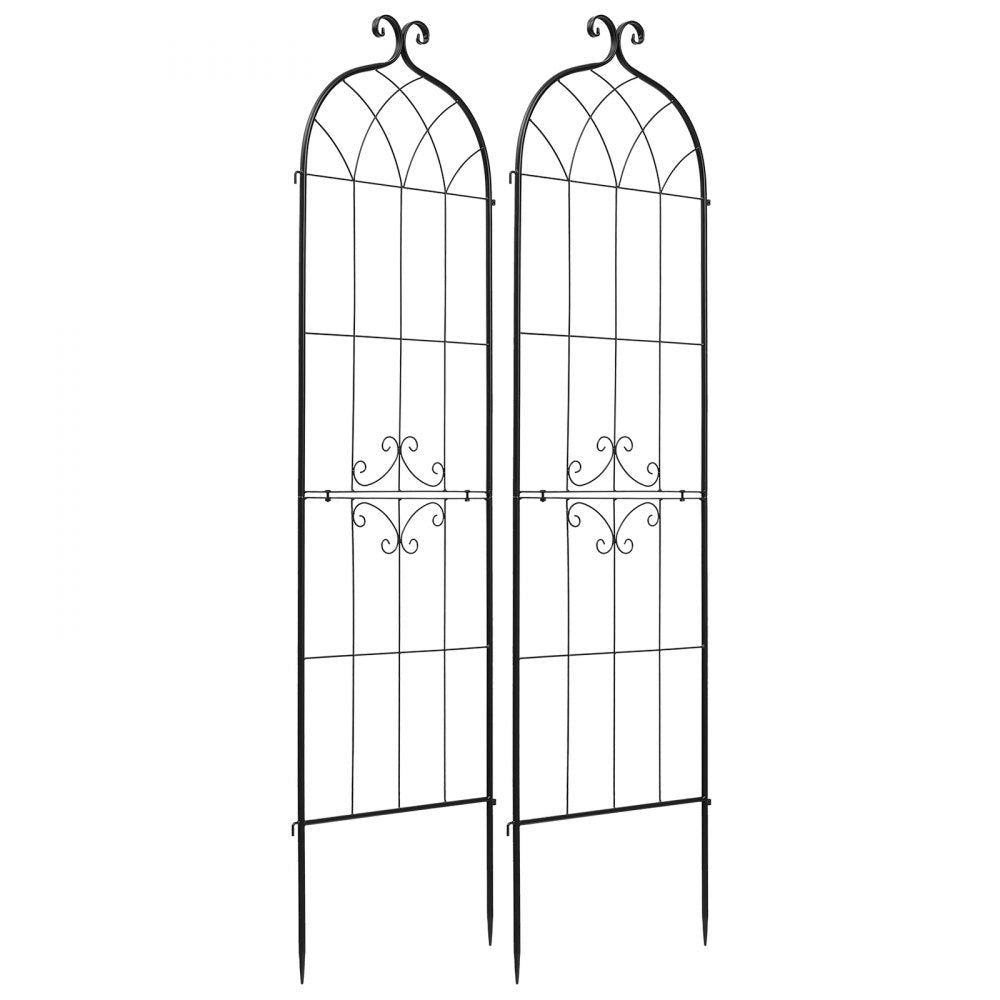 VEVOR Garden Trellis, 71 x 20 inch Rose Trellis, 2 Packs Garden Flower Rose Trellises with Powder-Coated Finish & Convenient Locking Design, Plant Support Trellises for Flowers, Vegetables, Roses