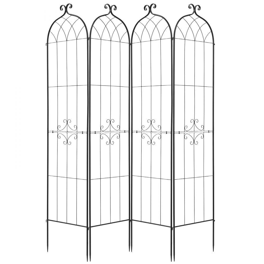 VEVOR Garden Trellis, 87 x 20 inch Rose Trellis, 4 Packs Garden Flower Rose Trellises with Powder-Coated Finish & Convenient Locking Design, Plant Support Trellises for Flowers, Vegetables, Roses