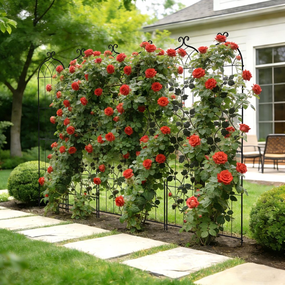VEVOR Garden Trellis, 87 x 20 inch Rose Trellis, 2 Packs Garden Flower Rose Trellises with Powder-Coated Finish & Convenient Locking Design, Plant Support Trellises for Flowers, Vegetables, Roses