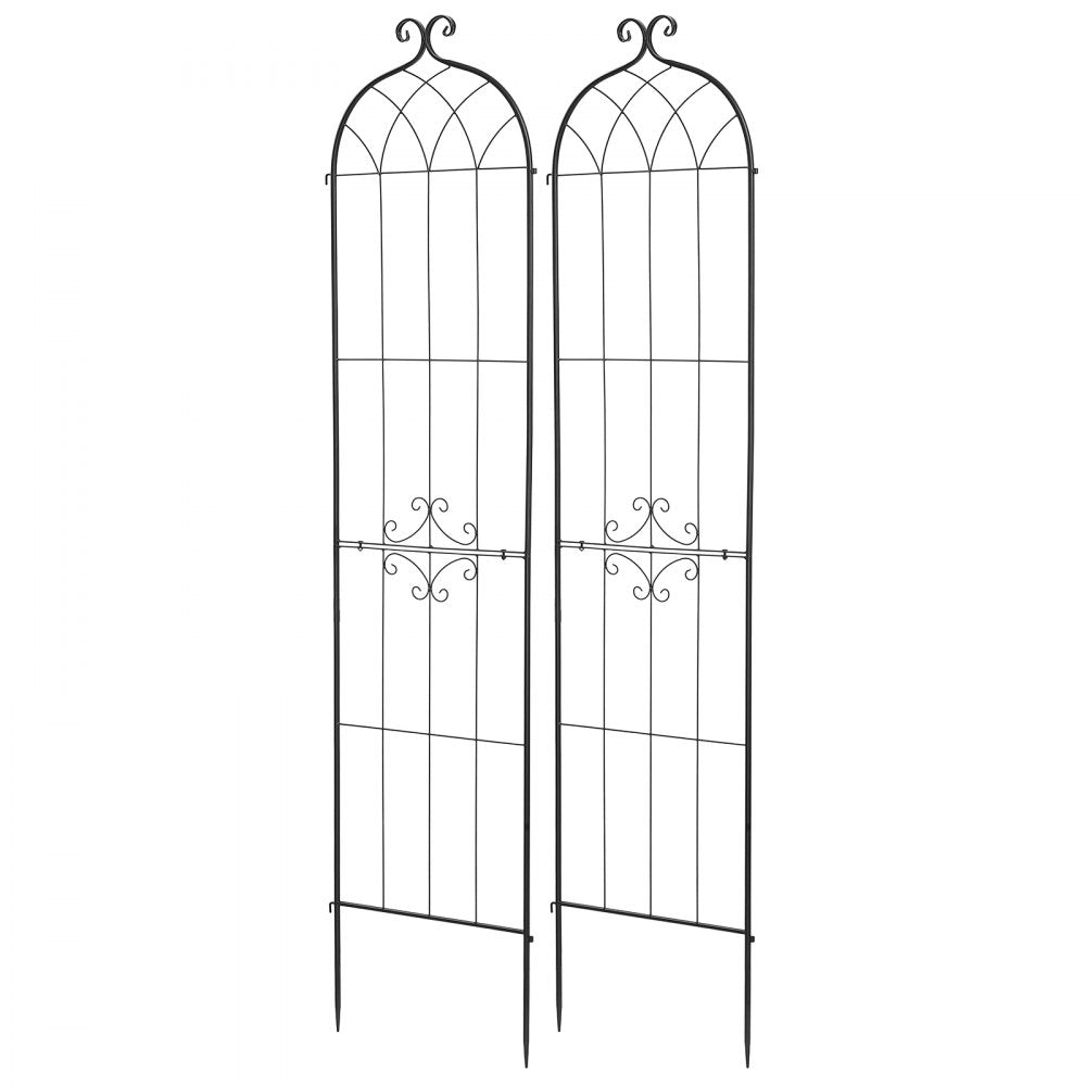 VEVOR Garden Trellis, 87 x 20 inch Rose Trellis, 2 Packs Garden Flower Rose Trellises with Powder-Coated Finish & Convenient Locking Design, Plant Support Trellises for Flowers, Vegetables, Roses